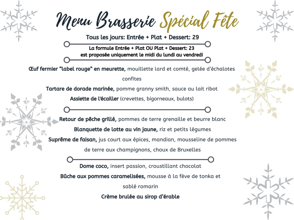 Menu Sp Cial F Te La Brasserie Bleue